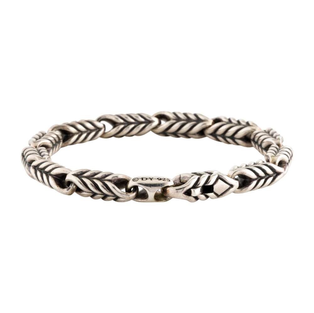 David Yurman Chevron Mens Sterling Silver Bracelet Heavy 7.5"